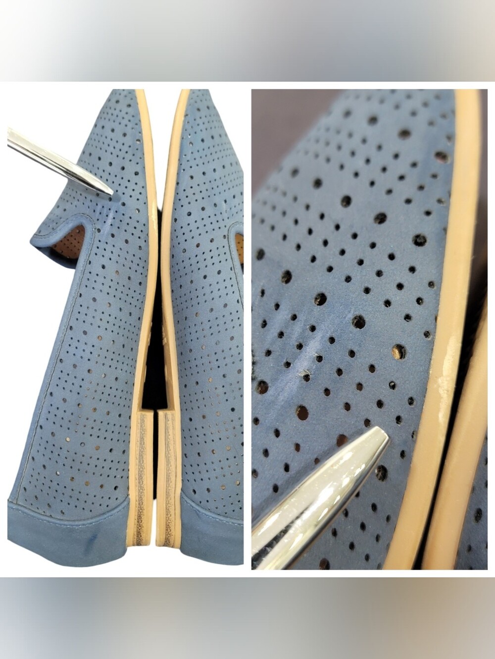 Alexis Bendel Preppy Perforated Comfort Loafers Blue Slip On Flats Women’s 8.5W - Picture 12 of 17